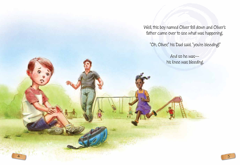 pages 4 and 5 of Owie Cadabra book