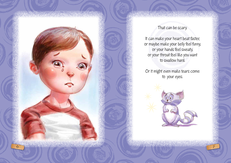 pages 6 and 7 of Owie Cadabra book